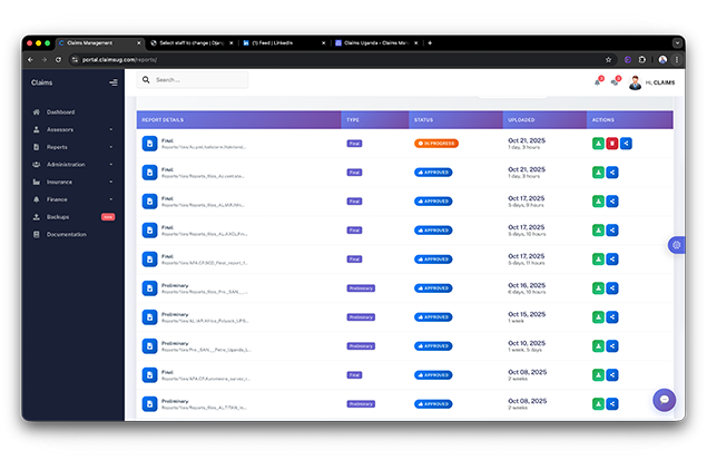 User-friendly claims management interface with real-time updates